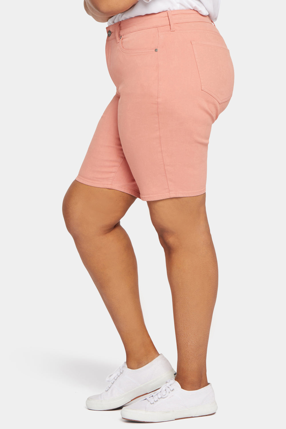 NYDJ Briella 11 Inch Denim Shorts In Plus Size  - Terra Cotta