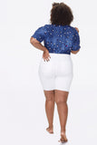 NYDJ Ella Denim Shorts In Plus Size With Side Slits - Optic White