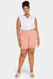 NYDJ Ella Denim Shorts In Plus Size With Roll Cuffs - Terracotta
