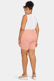 NYDJ Ella Denim Shorts In Plus Size With Roll Cuffs - Terracotta