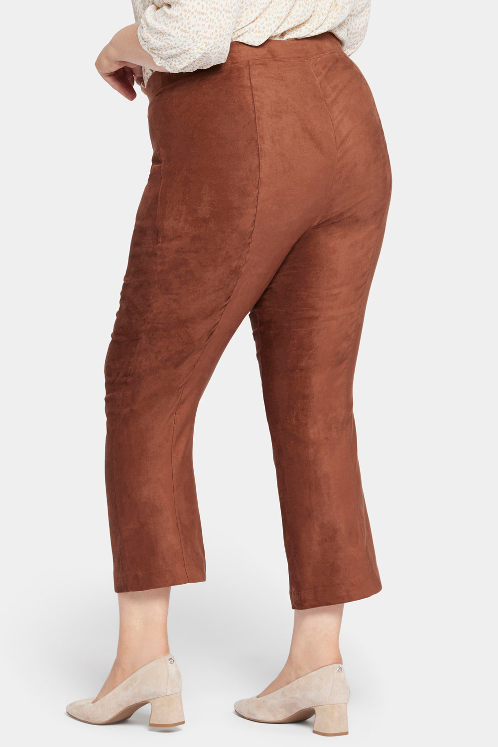 NYDJ Slim Bootcut Pull-On Pants In Plus Size In Faux Suede - Coffee Bean