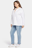 NYDJ Lace Trimmed Pullover Hoodie In Plus Size Forever Comfort™ Collection - Optic White