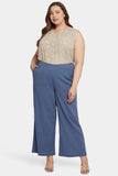 NYDJ Straight Pull-On Pants In Plus Size In Cotton Gauze - Blue Horizon