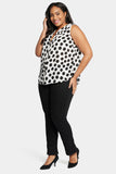 NYDJ Sleeveless Pintuck Blouse In Plus Size  - Ramona Dots