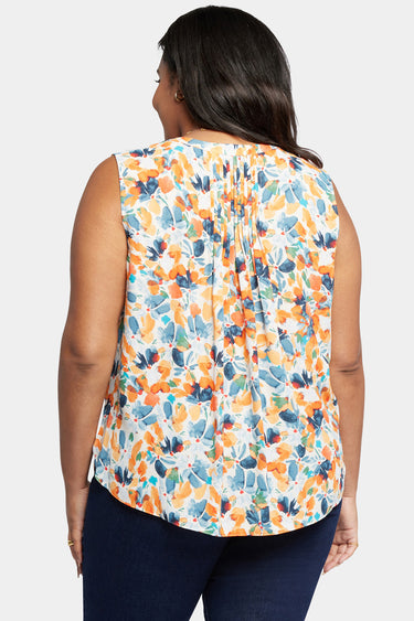 NYDJ Sleeveless Pintuck Blouse In Plus Size  - Cottage Pond