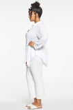 NYDJ Belted Tunic Blouse In Plus Size  - Optic White