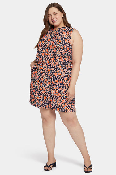 NYDJ Mandarin Blouse And Short Set In Plus Size  - Rose Haven