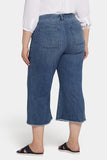 NYDJ Patchie Wide Leg Capri Jeans In Plus Size With Frayed Hems - Caliente