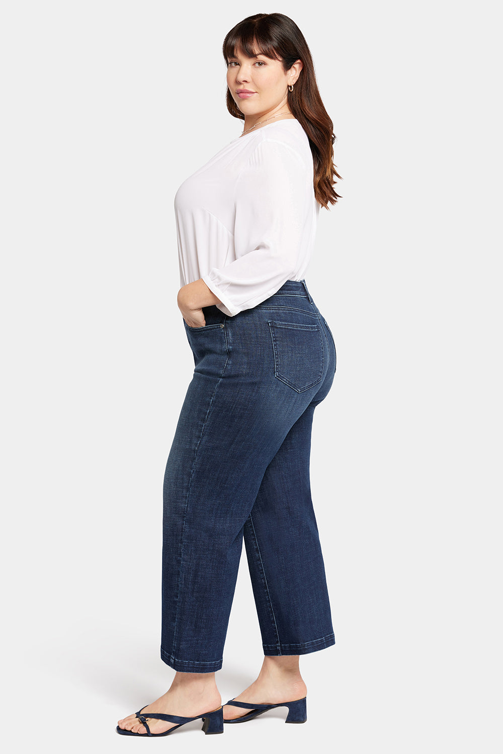 NYDJ Teresa Wide Leg Ankle Jeans In Plus Size With Contoured Inseams - Inspire