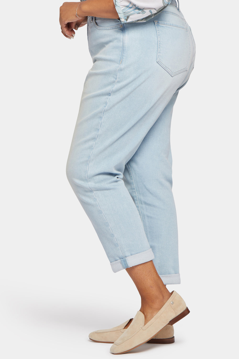 NYDJ Margot Girlfriend Jeans In Plus Size With Roll Cuffs - Dunes