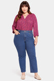 NYDJ Bailey Relaxed Straight Ankle Jeans In Plus Size With High Rise And Square Pockets - Waterfall