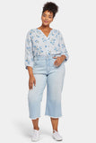 NYDJ Wide Leg Capri Jeans In Plus Size With High Rise And Frayed Hems - Dunes