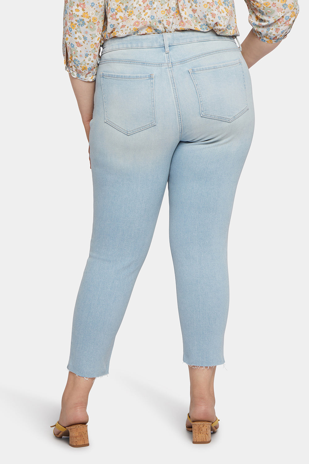 NYDJ Alina Skinny Ankle Jeans In Plus Size With Raw Hems - Dunes