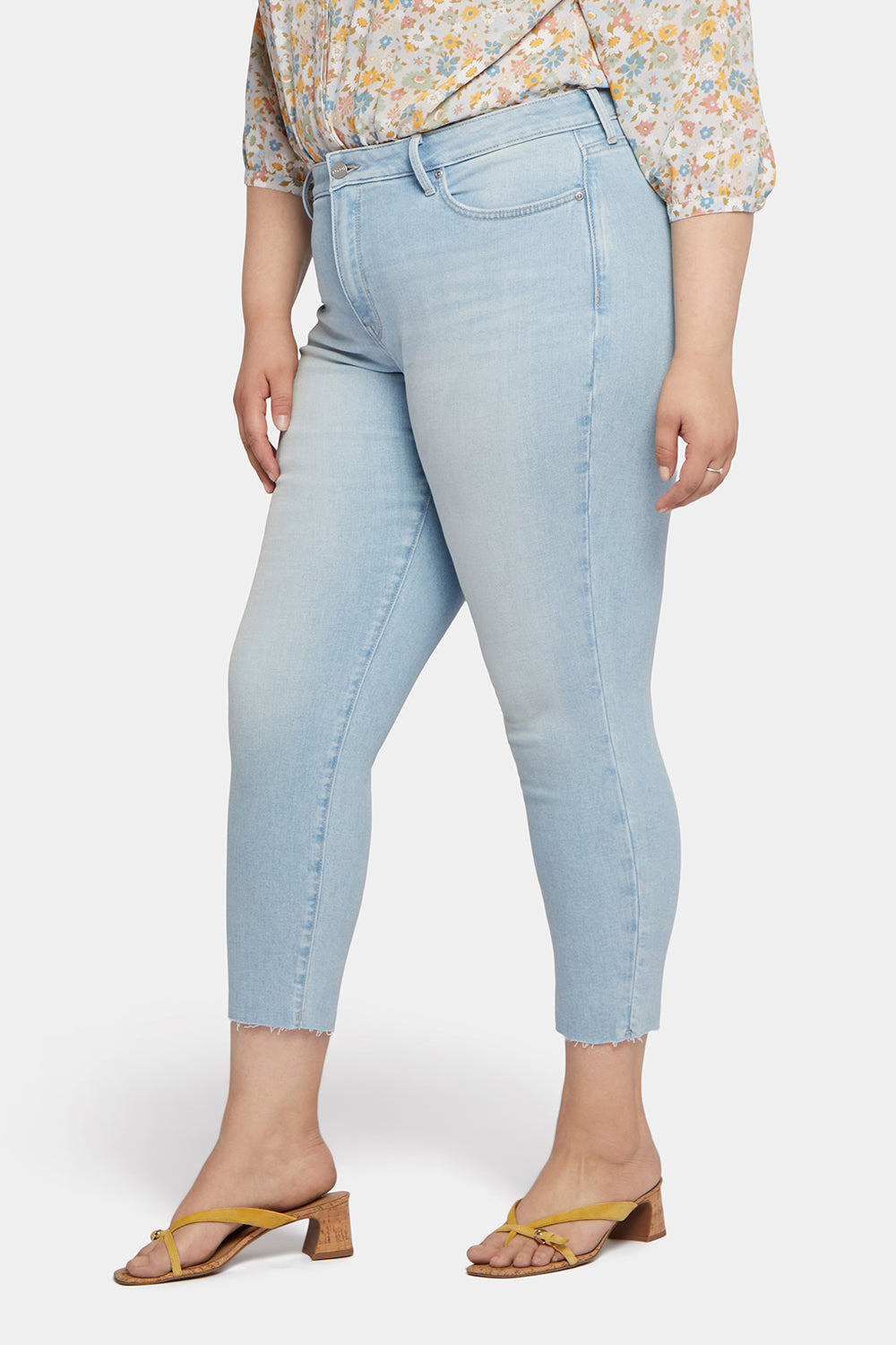 NYDJ Alina Skinny Ankle Jeans In Plus Size With Raw Hems - Dunes