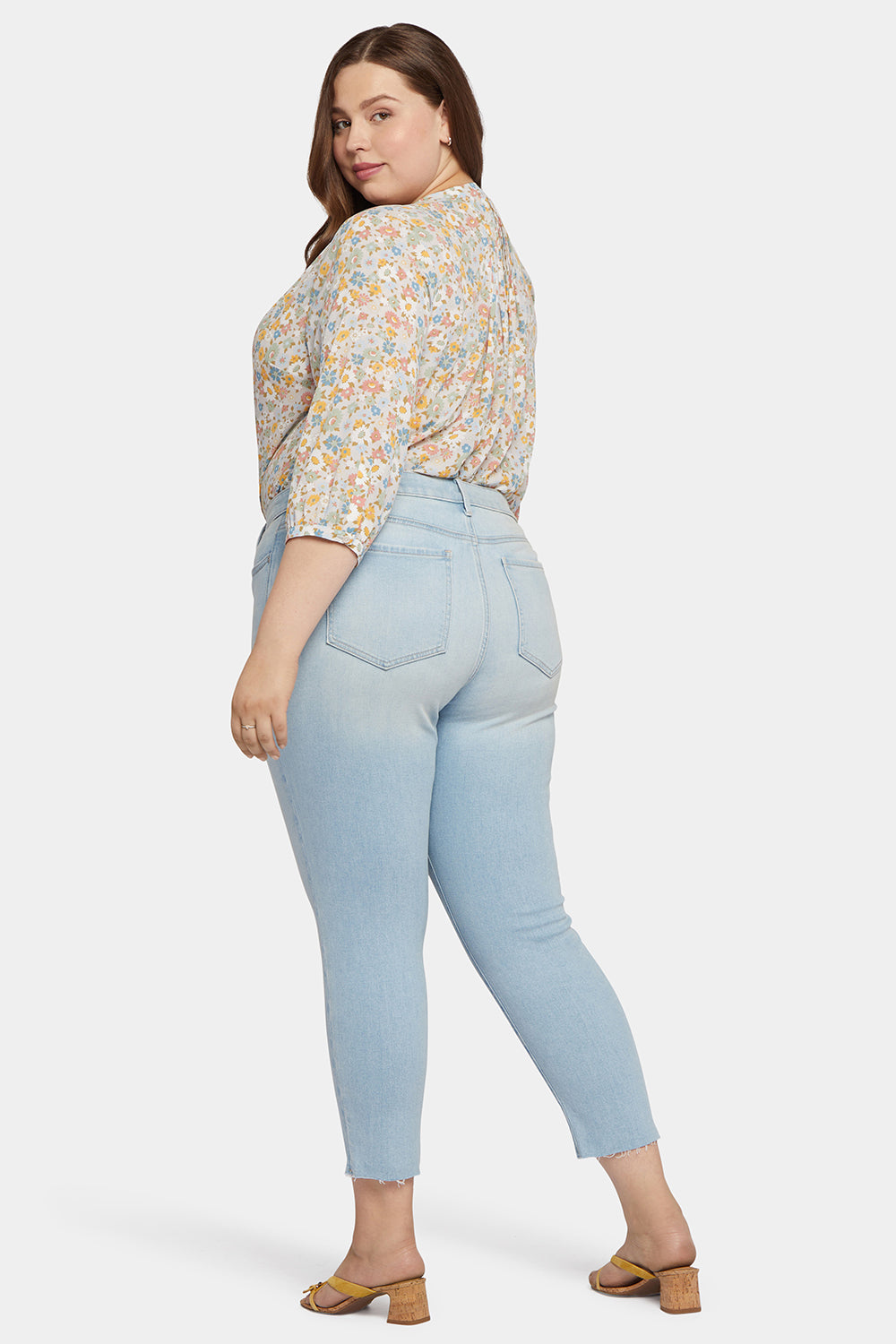 NYDJ Alina Skinny Ankle Jeans In Plus Size With Raw Hems - Dunes