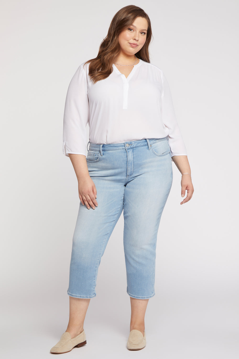 Relaxed Piper Crop Jeans In Plus Size - Hollander Blue | NYDJ