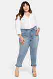 NYDJ Margot Girlfriend Jeans In Plus Size With Printed Roll Cuffs - Thistle Falls