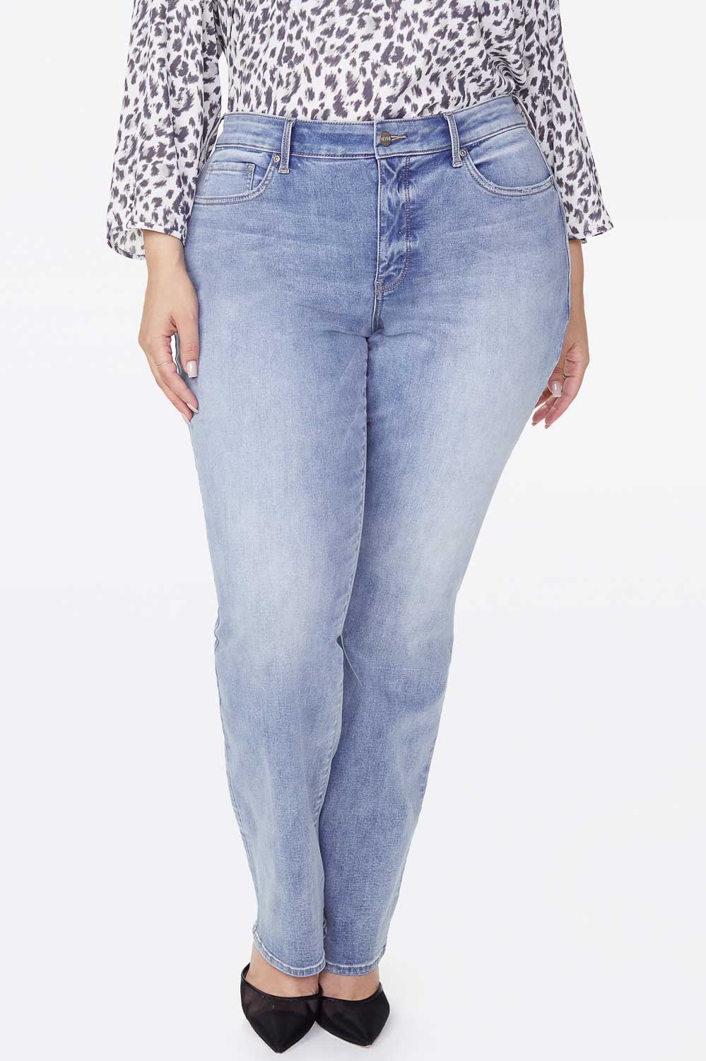 NYDJ Marilyn Straight Jeans In Plus Size  - Biscayne