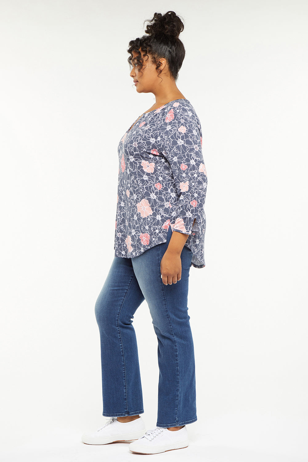 NYDJ Perfect Tee In Plus Size  - Haven Blossoms