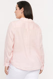 NYDJ Linen Blouse In Plus Size  - Carnation