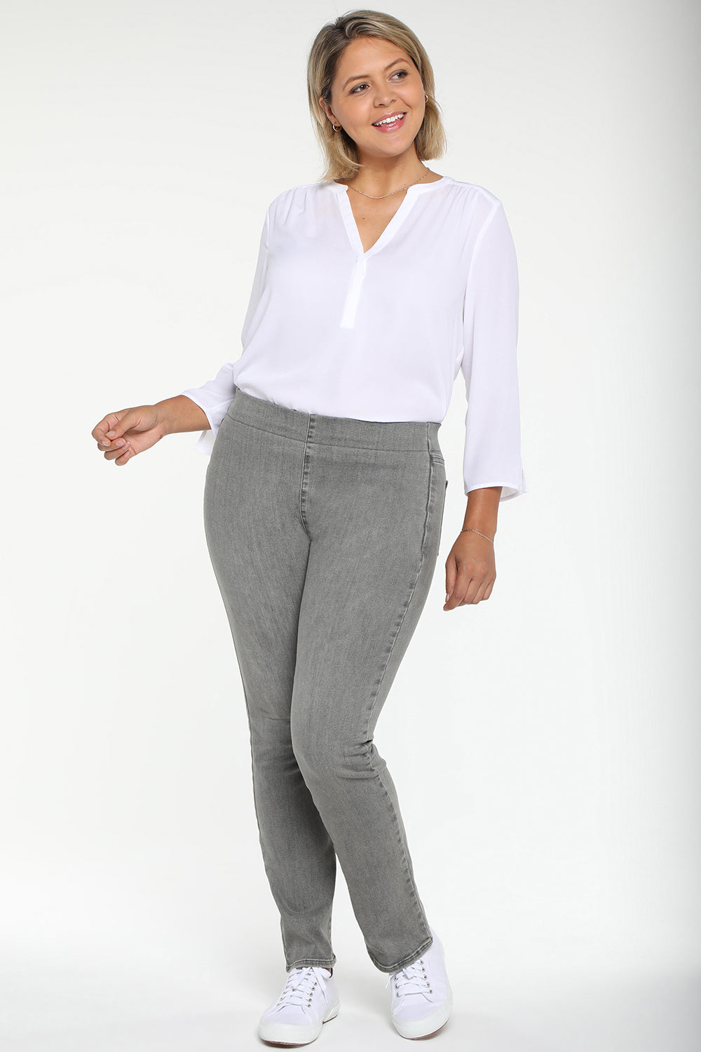NYDJ Slim Bootcut Pull-On Jeans In Plus Size In SpanSpring™ Denim - Clean Barnet