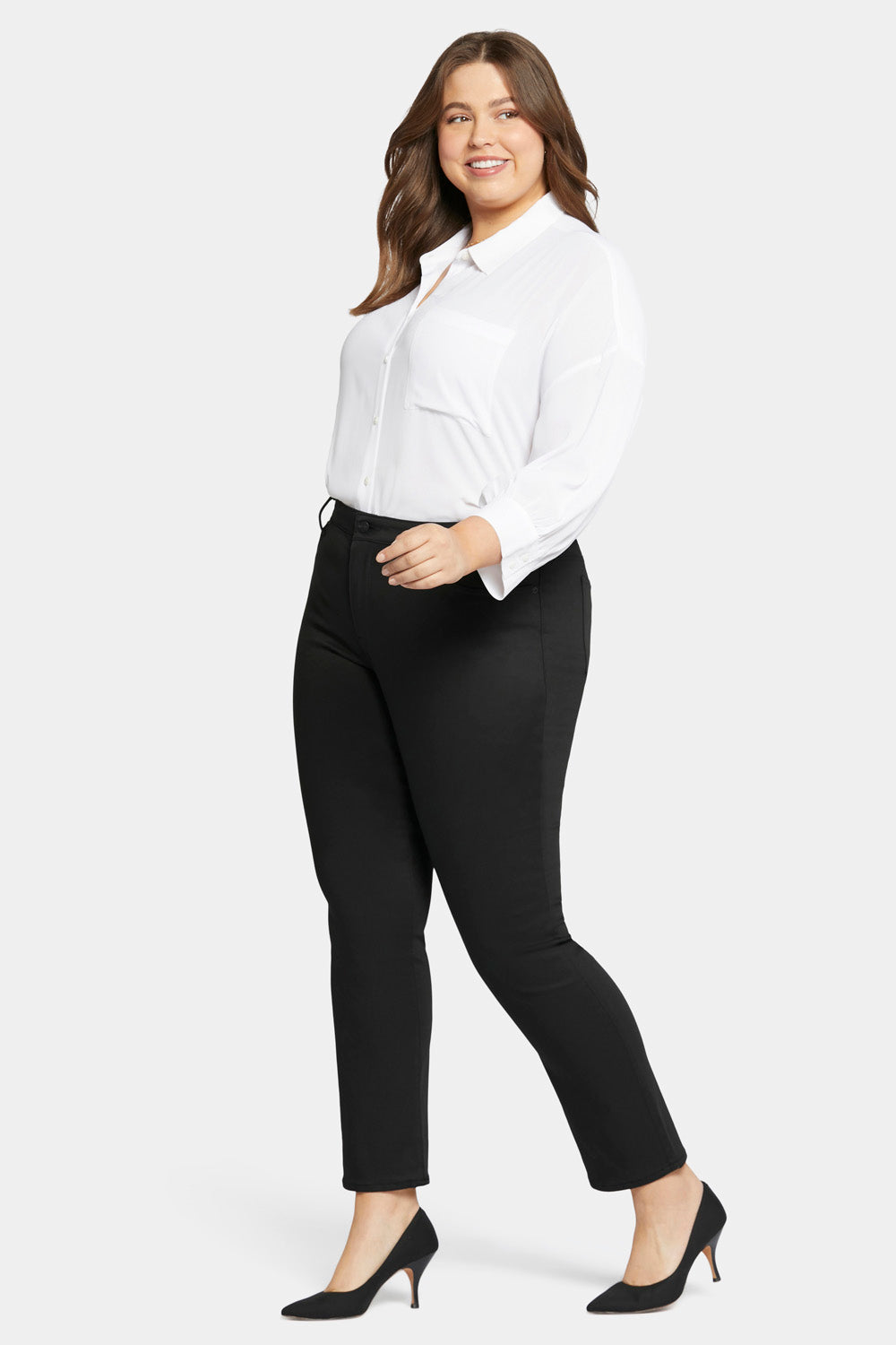 NYDJ Sheri Slim Jeans In Plus Size In BlackLast™ Denim - Black Rinse