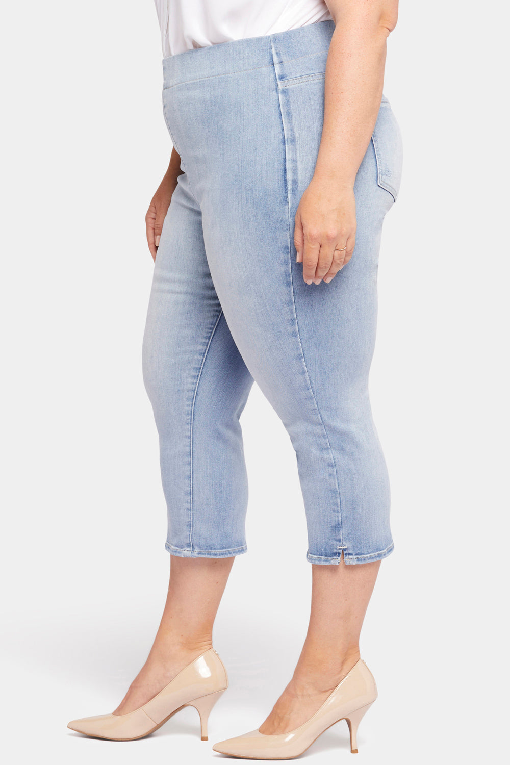 NYDJ Dakota Crop Pull-On Jeans In Plus Size In SpanSpring™ Denim With Side Slits - Charmed
