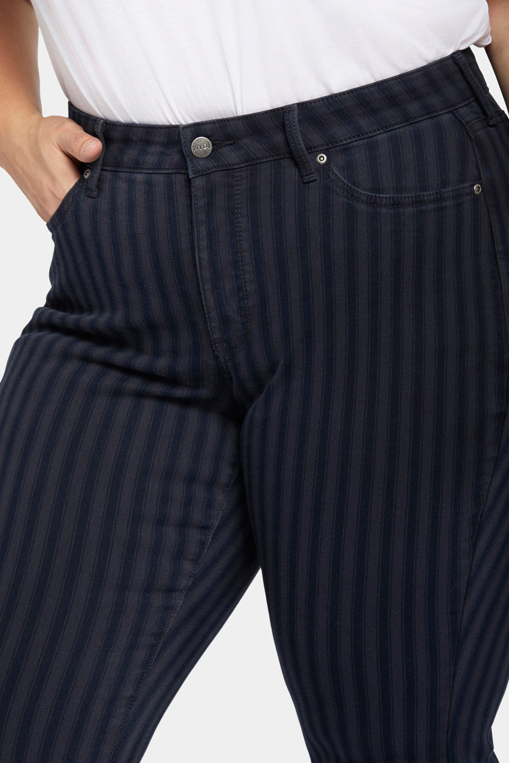 NYDJ Marilyn Straight Jeans In Plus Size  - Tahoe Stripe