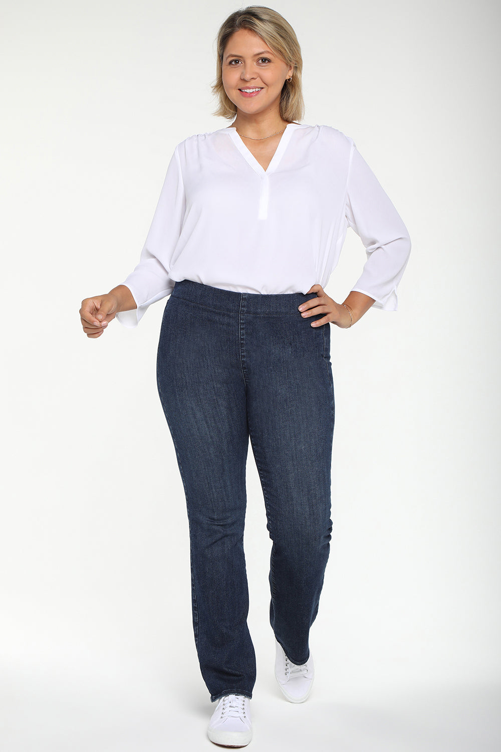 NYDJ Slim Bootcut Pull-On Jeans In Petite Plus Size In SpanSpring™ Denim - Decker