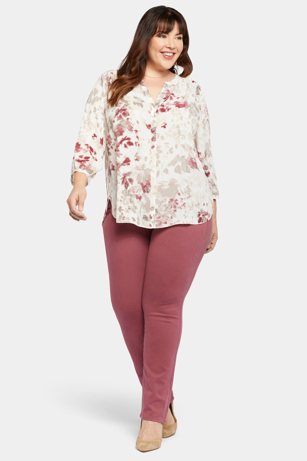 NYDJ Pintuck Blouse In Plus Size  - Westhaven