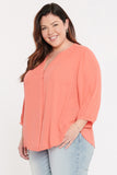 NYDJ Pintuck Blouse In Plus Size  - Fruit Punch