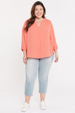 NYDJ Pintuck Blouse In Plus Size  - Fruit Punch