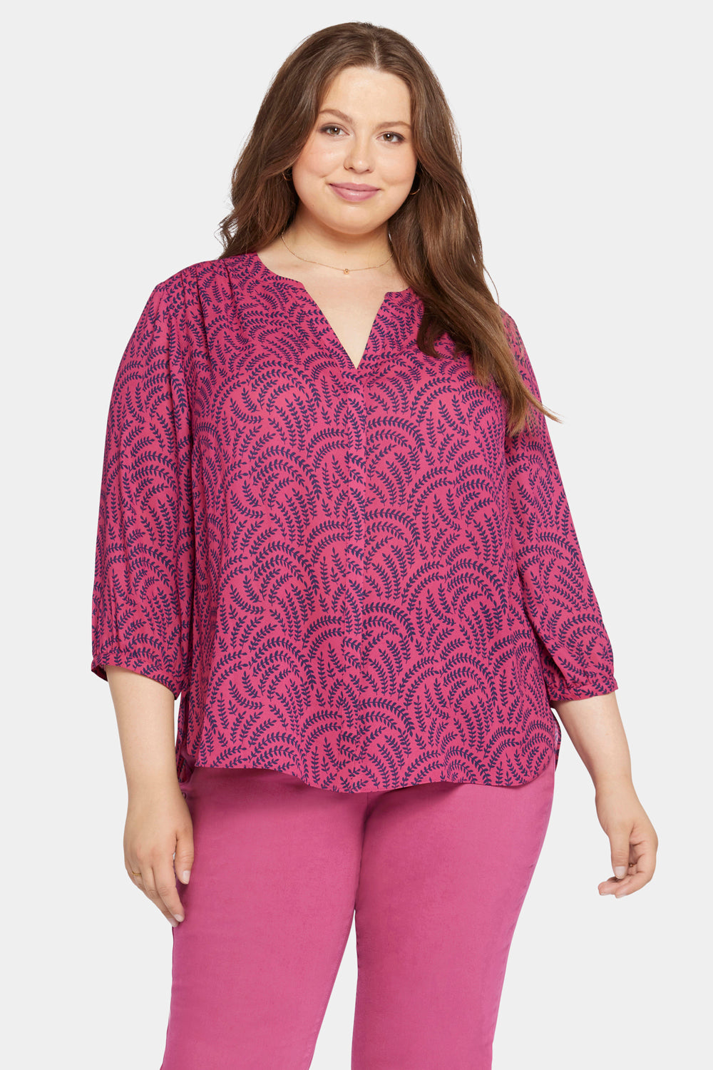 NYDJ Pintuck Blouse In Plus Size  - Union Valley