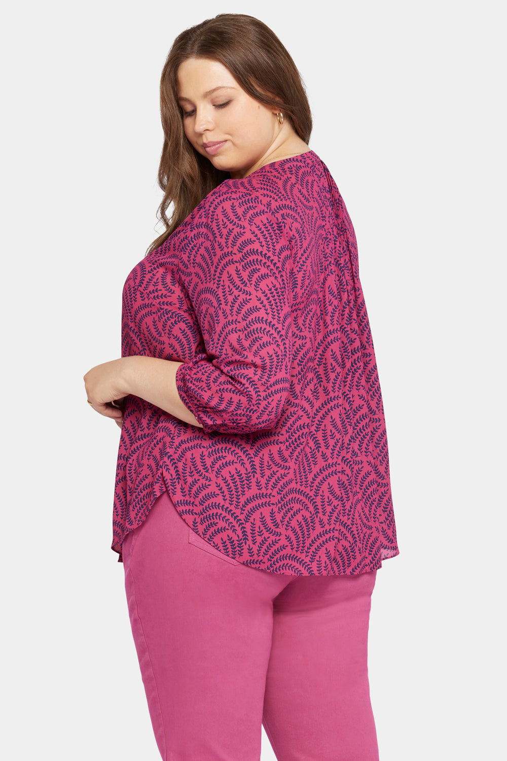 NYDJ Pintuck Blouse In Plus Size  - Union Valley