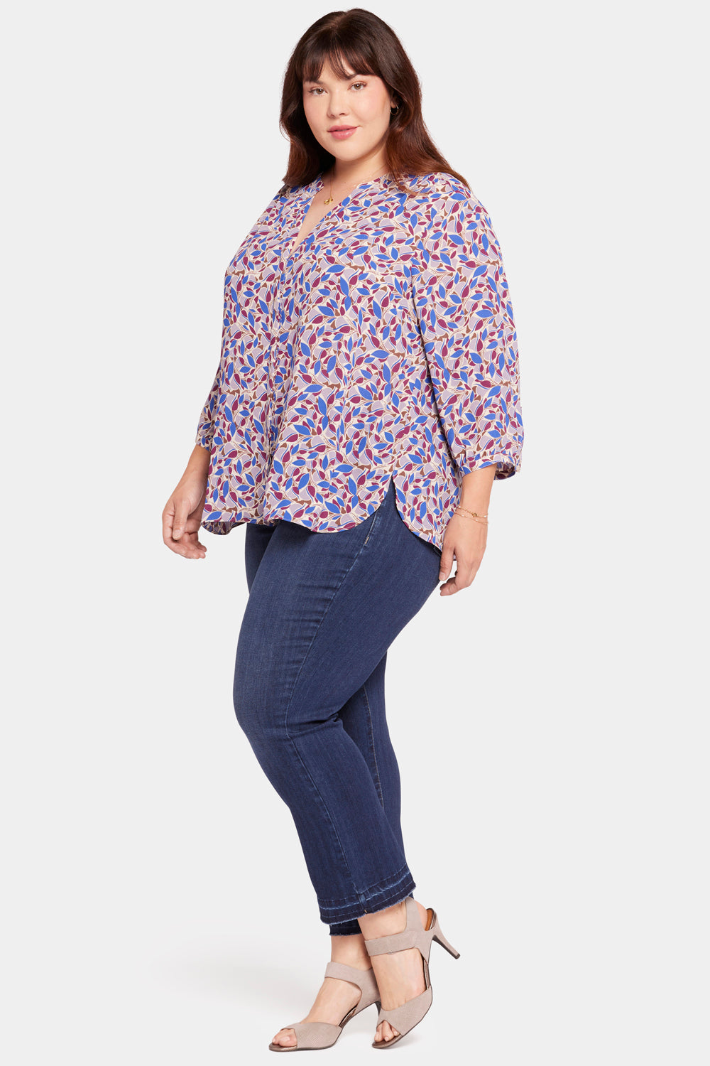 NYDJ Pintuck Blouse In Plus Size  - Charlottes Cove