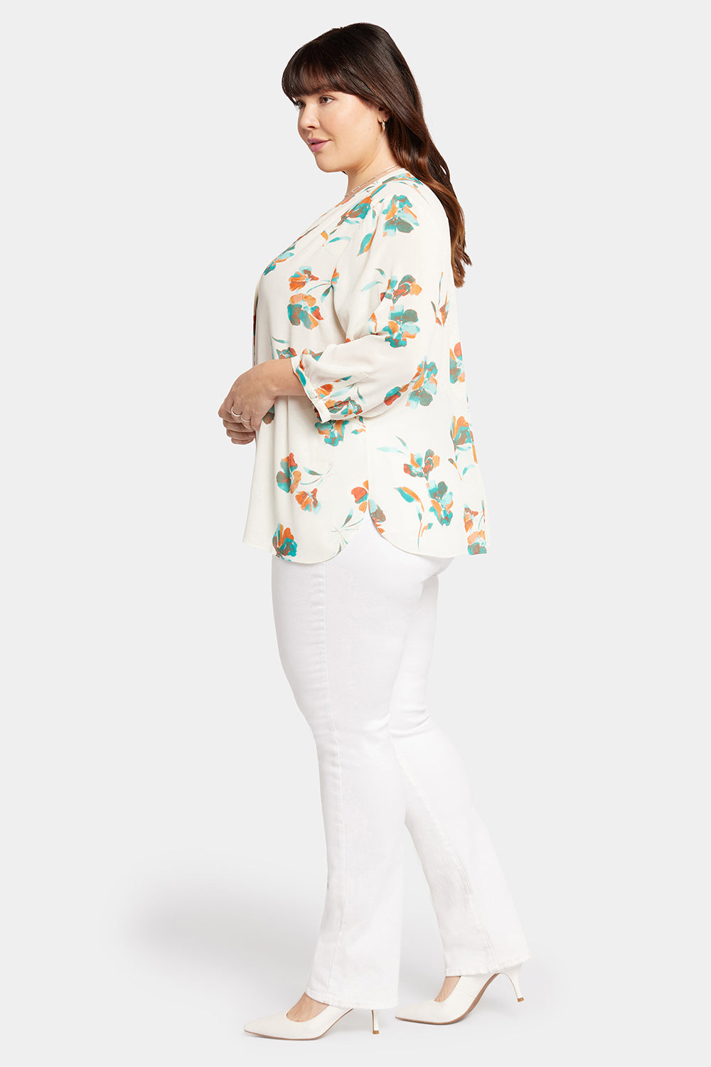 NYDJ Pintuck Blouse In Plus Size  - Dream Lily