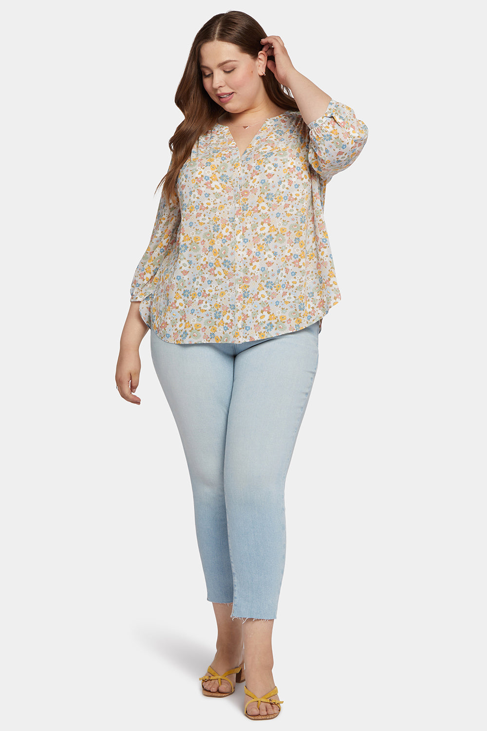 NYDJ Pintuck Blouse In Plus Size  - Angelonia