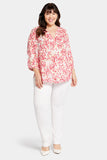 NYDJ Pintuck Blouse In Plus Size  - Summer Wind