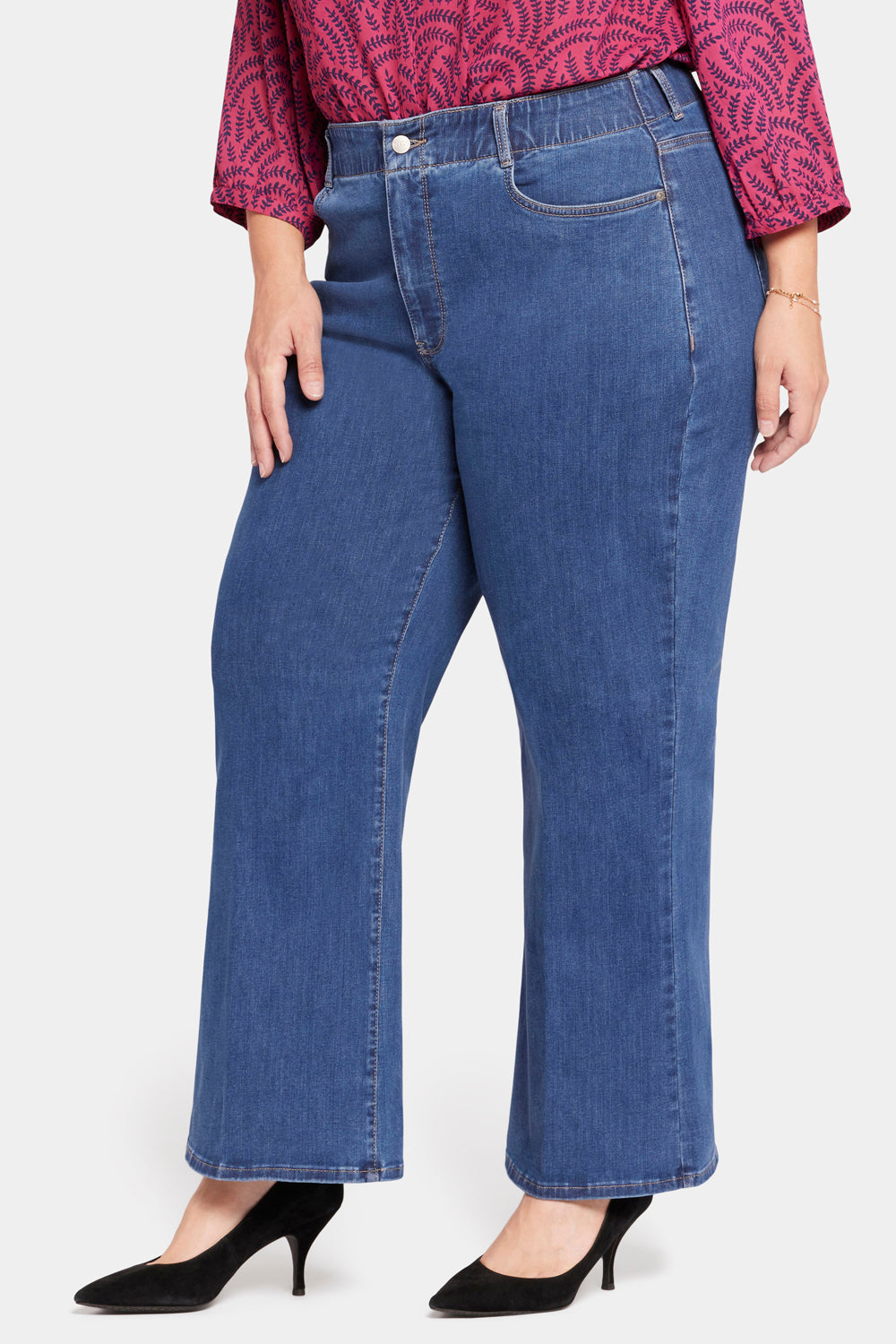 NYDJ Waist-Match™ Major Wide Leg Jeans In Plus Size With High Rise - Waterfall