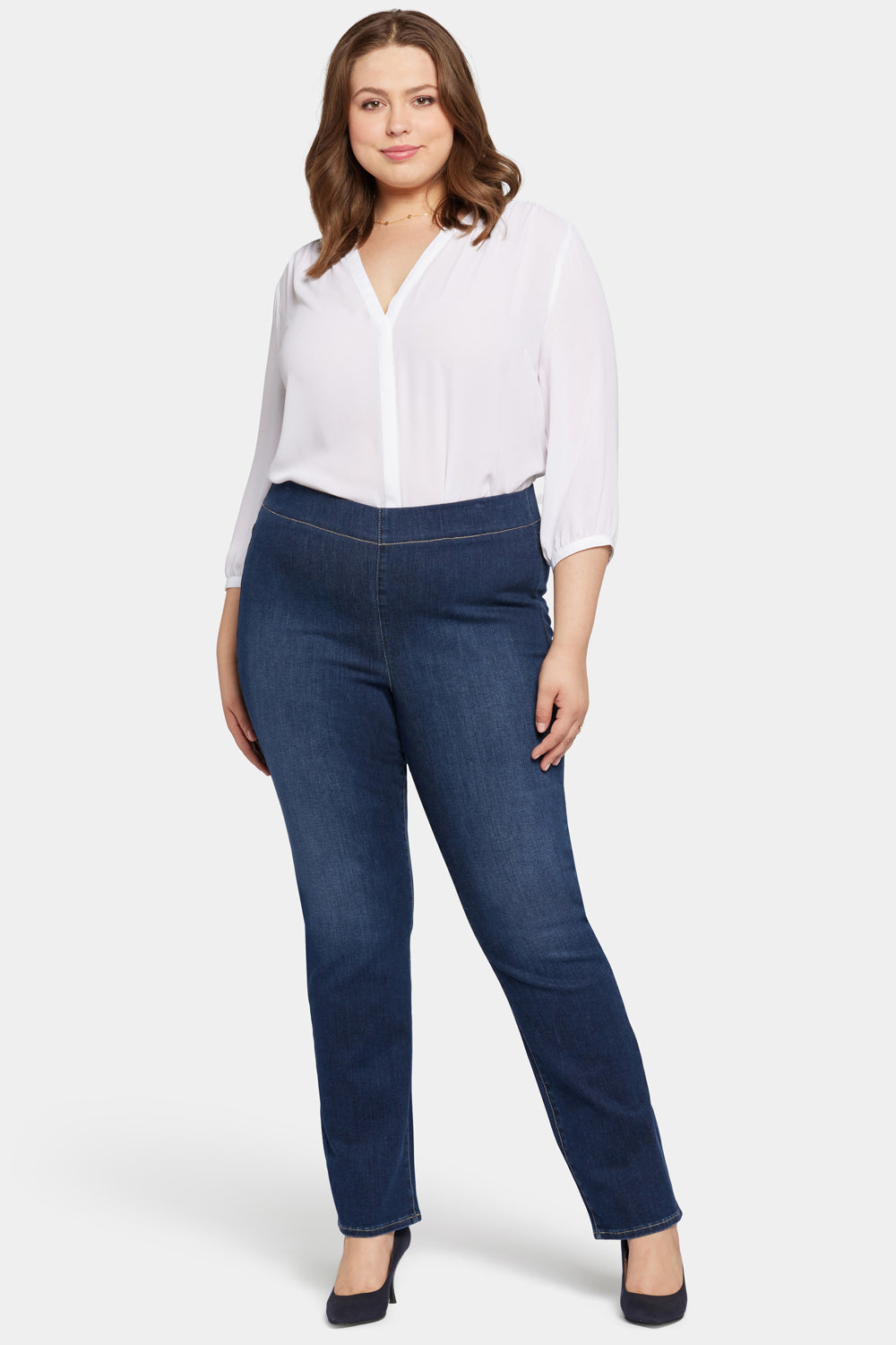 NYDJ Pull-On Straight Jeans In Plus Size  - Wonderland