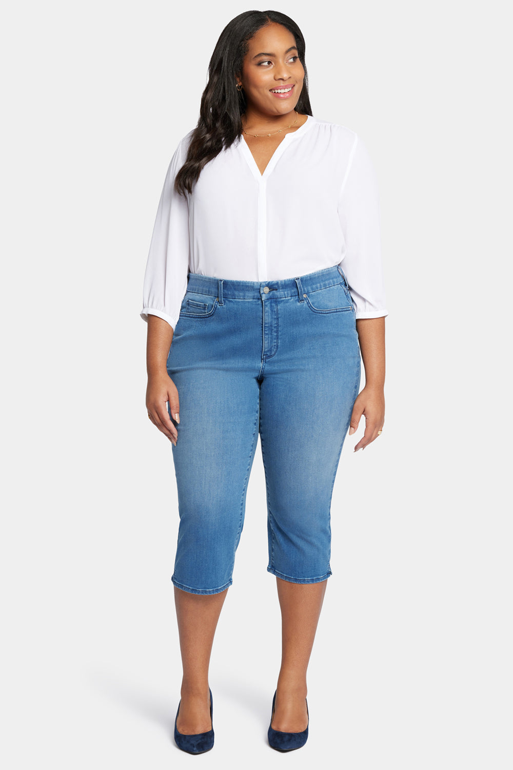 NYDJ Waist-Match™ Slim Straight Crop Jeans In Plus Size  - Contented