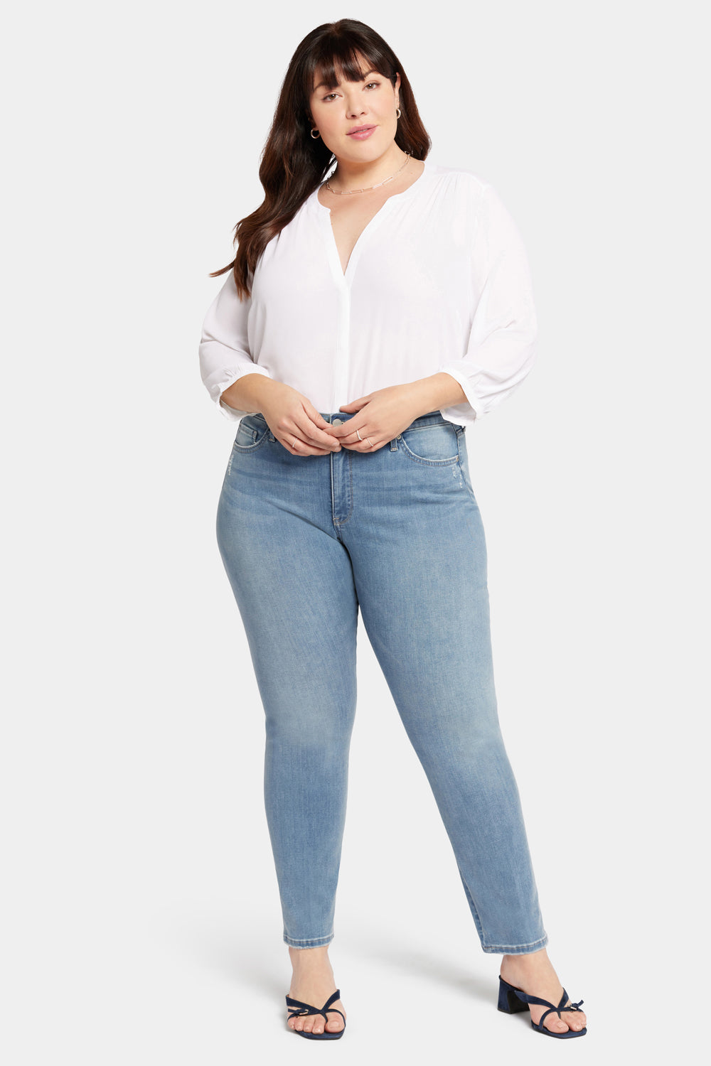 NYDJ Le Silhouette Sheri Slim Jeans In Plus Size  - Angel