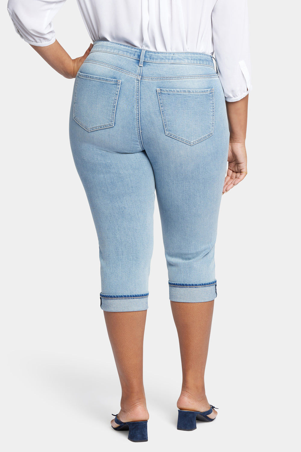 NYDJ Marilyn Straight Crop Jeans In Plus Size With Cuffs - Afterglow
