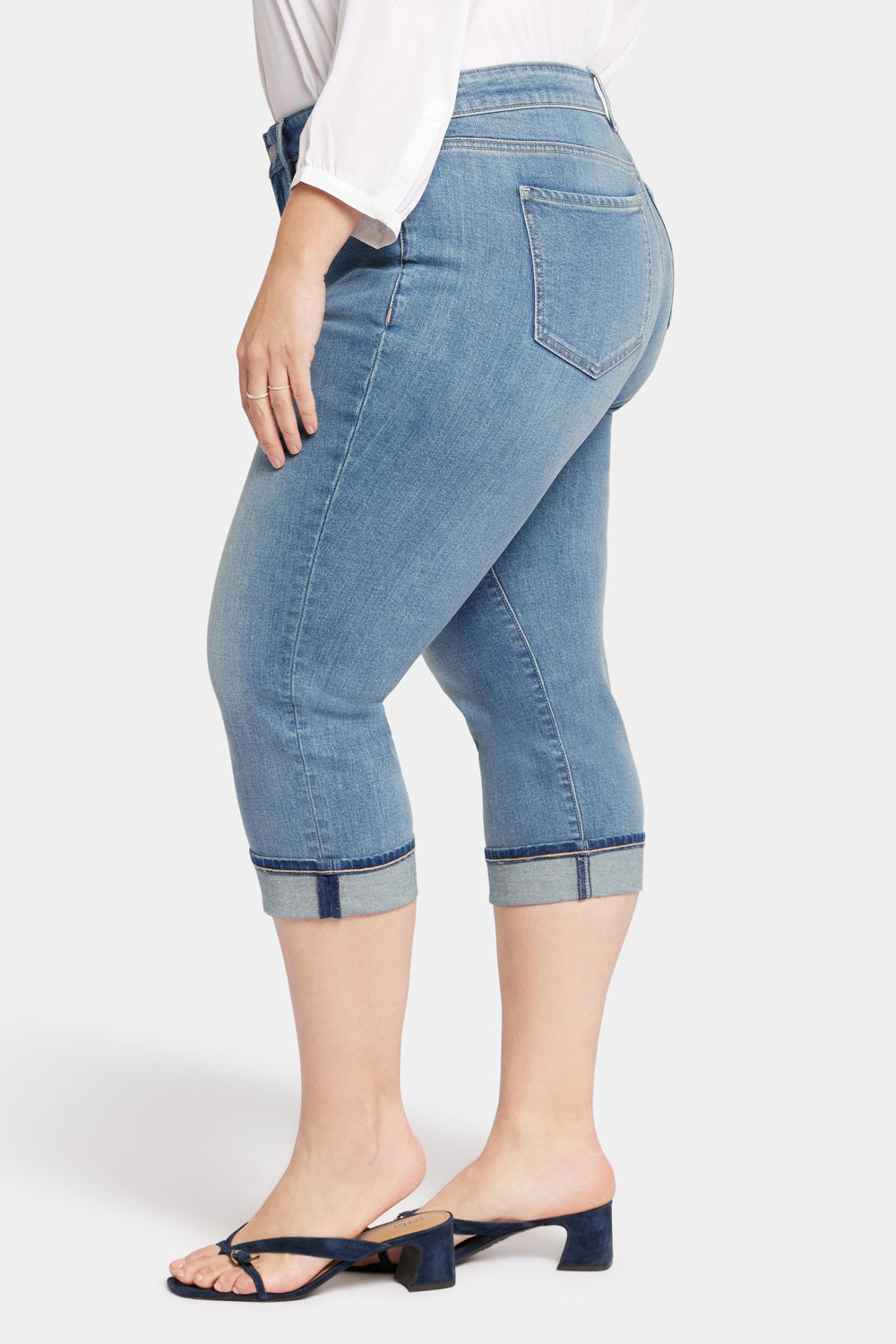NYDJ Marilyn Straight Crop Jeans In Plus Size With Cuffs - Upbeat
