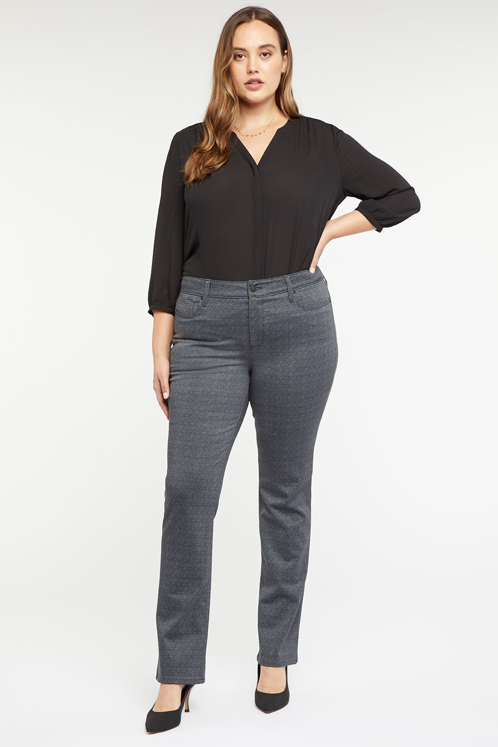 NYDJ Marilyn Straight Pants In Plus Size In Ponte Knit - Lyon Herri