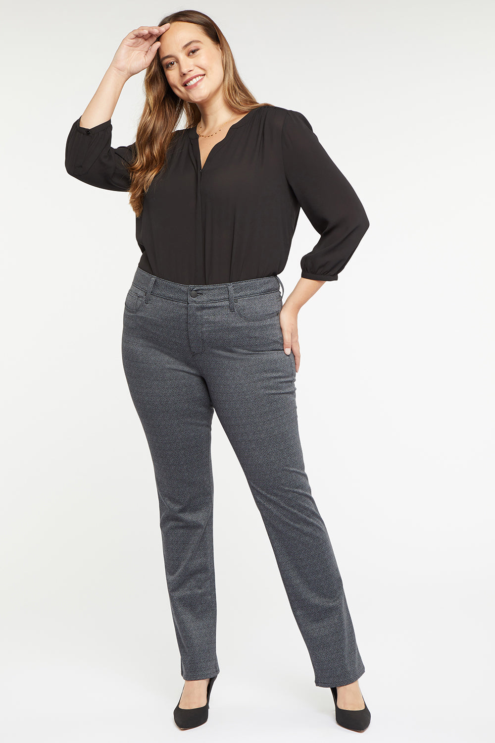 NYDJ Marilyn Straight Pants In Plus Size In Ponte Knit - Lyon Herri