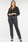 NYDJ Marilyn Straight Pants In Plus Size In Ponte Knit - Hudson Plaid