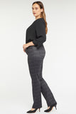 NYDJ Marilyn Straight Pants In Plus Size In Ponte Knit - Hudson Plaid