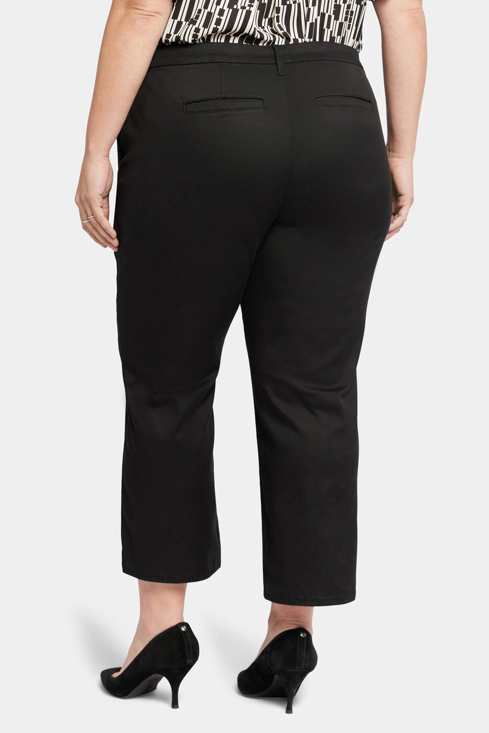 NYDJ Piper Trouser Pants In Plus Size In Stretch Twill - Black