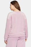 NYDJ Velour Basic Sweatshirt In Plus Size Forever Comfort™ Collection - Dawn Pink